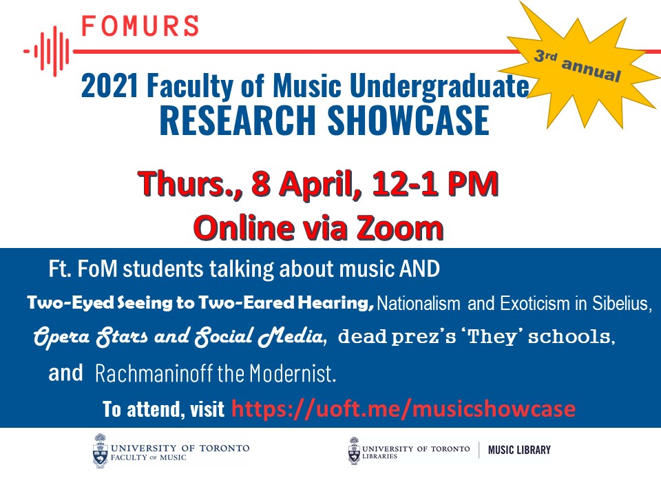 Faculty of Music Undergraduate Research Showcase 2021
