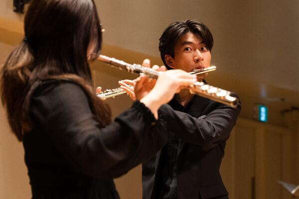 Thumbnail Image for two performing flute players