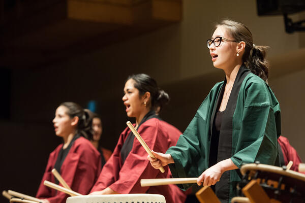 Thumbnail Image for Three taiko drummers in traditional attire